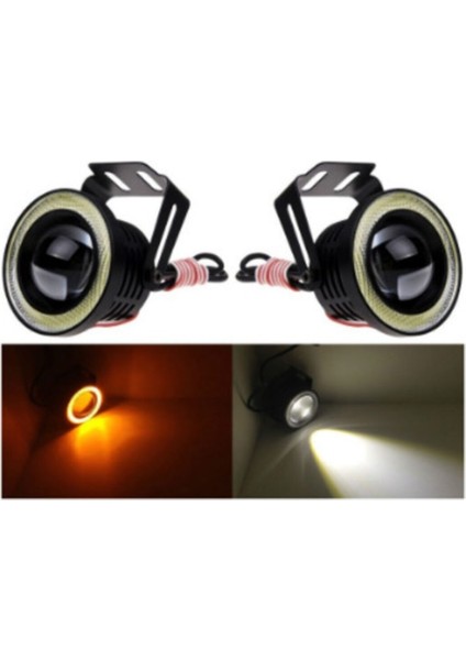 Universal Angel Mercekli LED Angel Turuncu Renk Sis Farı, 76MM fırsatları