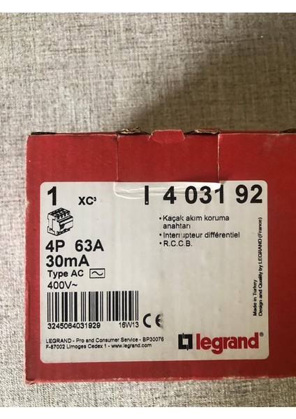 4X63A 30MA Kaçak Akım Koruma Anahtarı