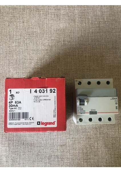 4X63A 30MA Kaçak Akım Koruma Anahtarı