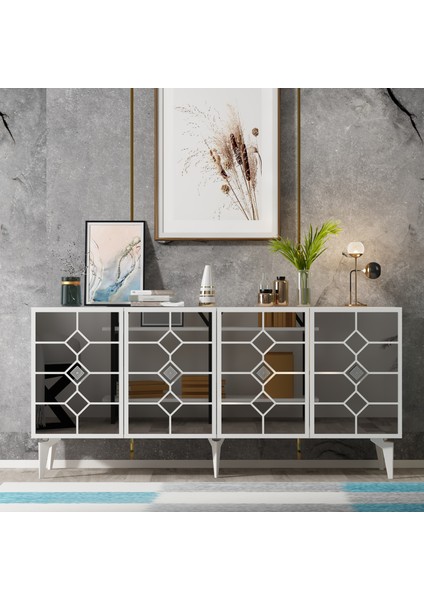 Aden Konsol Beyaz-Gümüş