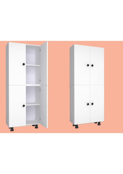 Mdf 4 Kapaklı Çok Amaçlı Mutfak/ Banyo/ Kiler Dolabı