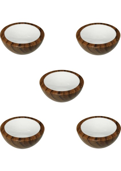 5 Adet Plastik Oval Mobilya Kulp Tek Vidalı Düğme Beyaz - Ceviz