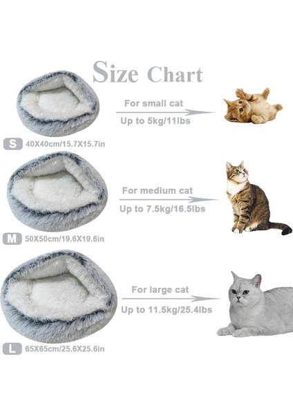 Kahverengi B M (50X50) cm Kış Uzun Peluş Pet Kedi Yatağı Yuvarlak Kedi Yastık Kedi Evi 2 In 1 Sıcak Köpek Sepeti Kedi Uyku Tulumu Kedi Yuva Kulübesi Küçük Köpek Kedi (Yurt Dışından) fiyatları