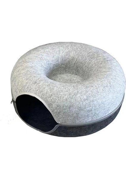 Koyu Gri ve Gri 52X22CM Donut Kedi Yatağı Pet Kedi Tüneli Interaktif Oyun Oyuncak Kedi Yatağı Çift Kullanımlı Kapalı Oyuncak Yavru Kedi Spor Ekipmanları Kedi Eğitim Oyuncak Kedi Evi (Yurt Dışından)