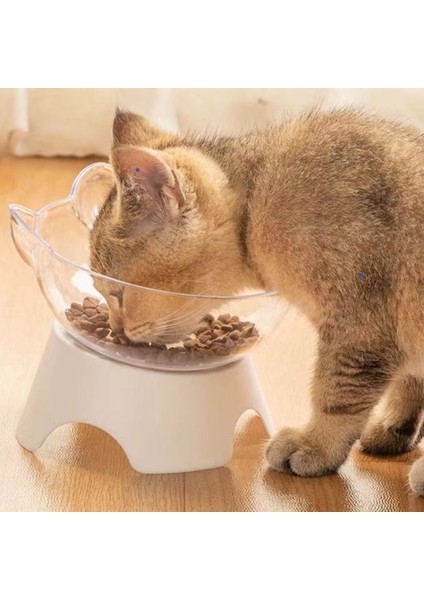 Şeffaf Pet Kedi Kase Standı ile Kaymaz Su Mama Besleyici Şeffaf Eğimli Kedi Kulak Şekli Yuvarlak Köpek Aksesuarları 2023 Yeni (Yurt Dışından) fiyatları