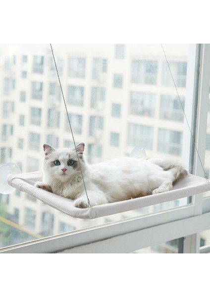 Gri Pet Vantuz Asma Kedi Hamak Yavru Kedi Tırmanma Çerçeve Sonbahar Kış Pet Yatak Kedi Hamak Çıkarılabilir Yıkanabilir Kedi Yuvası (Yurt Dışından)