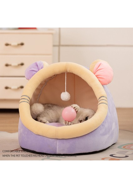Mavi M - 6kg Için Yıkanabilir Kedi Yatağı Sıcak Evcil Hayvan Sepeti Yumuşak Ev Mağara Yavrusu Yastık Yuva Kedi Evi Çadır Küçük Köpek Mat Çanta Kediler Uyku Tulumu Mağara (Yurt Dışından) modelleri