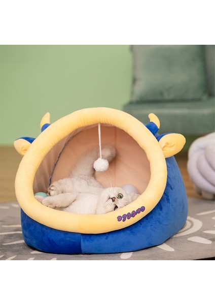 Mavi M - 6kg Için Yıkanabilir Kedi Yatağı Sıcak Evcil Hayvan Sepeti Yumuşak Ev Mağara Yavrusu Yastık Yuva Kedi Evi Çadır Küçük Köpek Mat Çanta Kediler Uyku Tulumu Mağara (Yurt Dışından) indirimleri