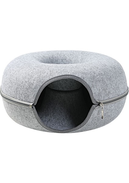 Açık Gri Keçe Yuvarlak Kedi Yatağı Sıcak Rahat Kedi Tüneli Tüpü Küçük Evcil Hayvan Sığınağı Ayrılabilir Yuva Oynama Gizleme Çıkarılabilir Yumuşak Keçe (Yurt Dışından) fırsatları