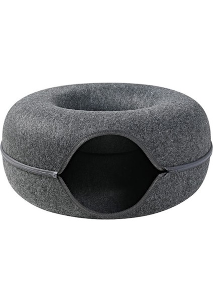 Açık Gri Keçe Yuvarlak Kedi Yatağı Sıcak Rahat Kedi Tüneli Tüpü Küçük Evcil Hayvan Sığınağı Ayrılabilir Yuva Oynama Gizleme Çıkarılabilir Yumuşak Keçe (Yurt Dışından) indirimleri