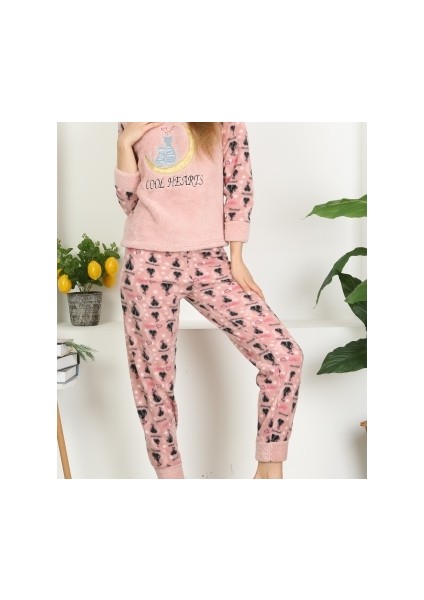 Kışlık Kız Çocuk Peluş Pijama Takım
