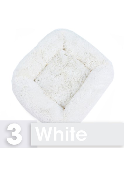 Beyaz Xl 80X70X18CM Kare Kedi Evi Kediler Için Yatak Köpek Mat Sıcak Uyku Kedi Yuvası Yastık Köpek Yavrusu Kanepe Köpekler Sepeti Peluş Evcil Hayvan Aksesuarları Kış (Yurt Dışından)