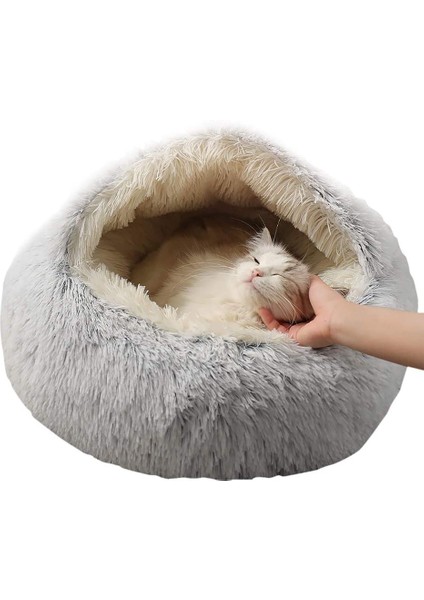 Pembe Uzun Peluş 50 cm 2 In 1pet Köpek Kedi Yatak Yuvarlak Peluş Kedi Sıcak Yatak Evi Küçük Köpekler Kediler Için Yumuşak Uzun Peluş Yatak Yuva Çörek Isınma Uyku Yatağı (Yurt Dışından) fiyatları