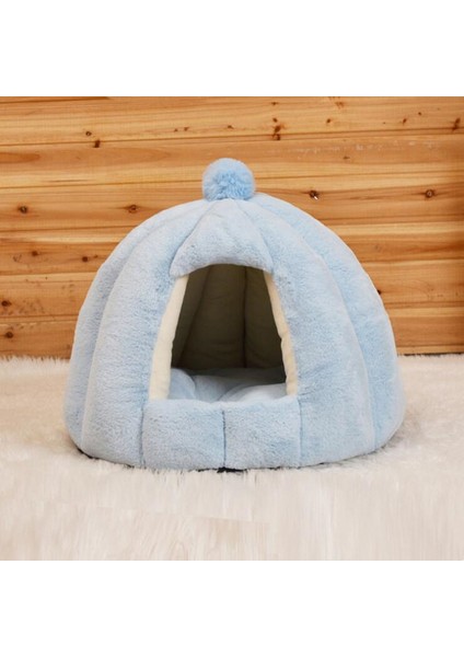 Gökyüzü Mavi 48 cm x 40 cm Kış Sıcak Pet Köpek Yatağı Köpek Kulübesi Kedi Evi Uyku Tulumu Kabak Köpek Yastık Mat Kedi Aksesuarları Kediler Için Ev Cama Gato (Yurt Dışından)