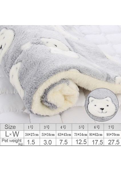 93GRI Ayı 7 Yıkanabilir Köpek Pet Kedi Yatağı Yeniden Kullanılabilir Köpek Yatağı Kalınlaşmış Yumuşak Polar Ped Battaniye Yatak Mat Yastık Ev Taşınabilir Yıkanabilir Halı Sıcak Tutmak (Yurt Dışından)
