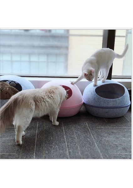 Mavi Küçük Yeni Ayrılabilir Entegre Kedi Evi Keçe Evcil Hayvan Yuvası Yaratıcı Yumurta Şeklinde Tasarlanmış Yatak Kapalı Kediler Için Uyuyan Evcil Hayvan Aksesuarları 2022 (Yurt Dışından) modelleri
