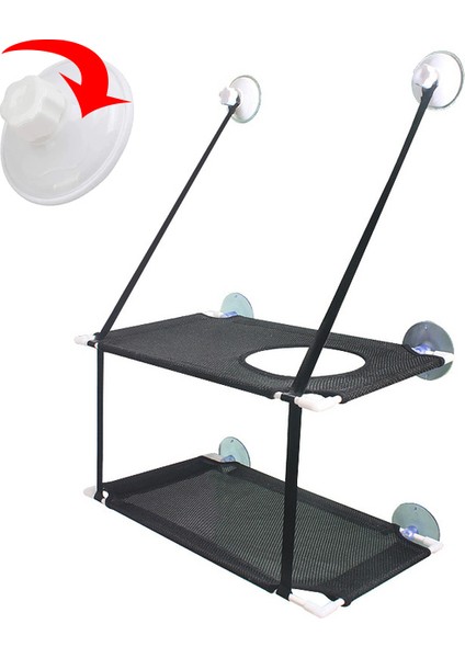 Çift Katmanlar Siyah 51X31CM Kedi Yatağı Asılı Pencere Çift Katmanlı Evcil Hayvan Hamak Güneşli Pencere Koltuğu Yavru Yuva Kediler Için Dayanıklı Yatak Rulman 25 kg Kedi Aksesuarları (Yurt Dışından)