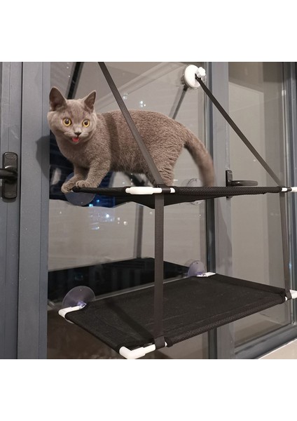 Çift Katmanlar Siyah 51X31CM Kedi Yatağı Asılı Pencere Çift Katmanlı Evcil Hayvan Hamak Güneşli Pencere Koltuğu Yavru Yuva Kediler Için Dayanıklı Yatak Rulman 25 kg Kedi Aksesuarları (Yurt Dışından) fiyatları