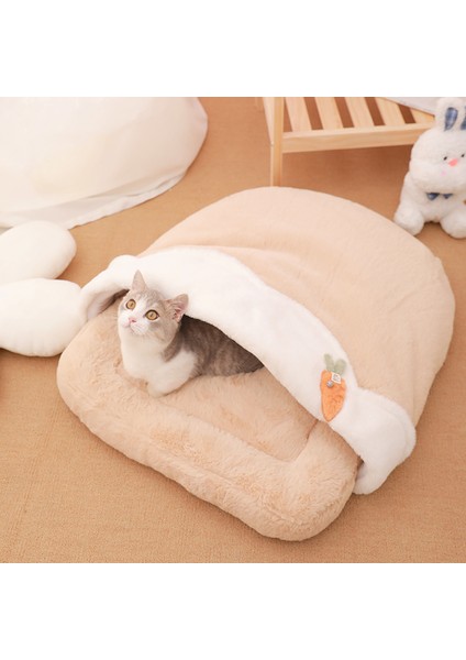 Açık Yeşil S 57X47CM Hoopet Kedi Uyku Yatağı Warmkediler Için Uyku Tulumu Derin Uyku Kış Rahat Mat Ev Yavru Kediler Için Yuva Yastığı Yorgan ile (Yurt Dışından) indirimleri