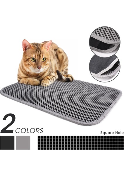 Siyah 40X50 cm Pet Kedi Kumu Mat Çift Katmanlı Su Geçirmez Çöp Kedi Yatak Pedleri Kediler Için Ev Temiz Süper Hafif Taşıması Kolay Pürüzsüz Yüzey (Yurt Dışından)