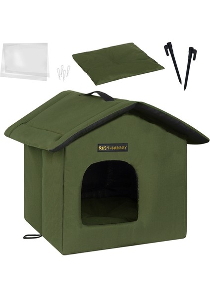 Yeşil 33CMX33CMX35CM Katlanabilir Pet Kedi Evi Köpek Kulübesi Yatak Mat Küçük Orta Köpek Kediler Için Yatak Yuva Evcil Hayvan Ürünleri Sepeti Evcil Köpek Mağara Kanepe Ev Kedi Çadırı (Yurt Dışından)