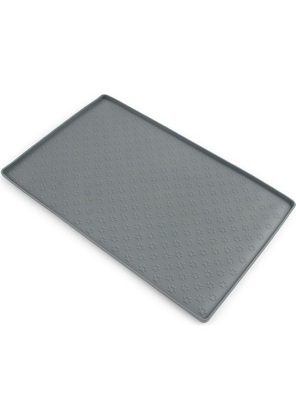 Gri 47X30 cm Silikon Su Geçirmez Evcil Hayvan Besleme Matı Köpek Kaseleri Aşınmaya Dayanıklı Pet Su Gıda Tutucu Kedi Yemi Yemek Paspasları (Yurt Dışından)