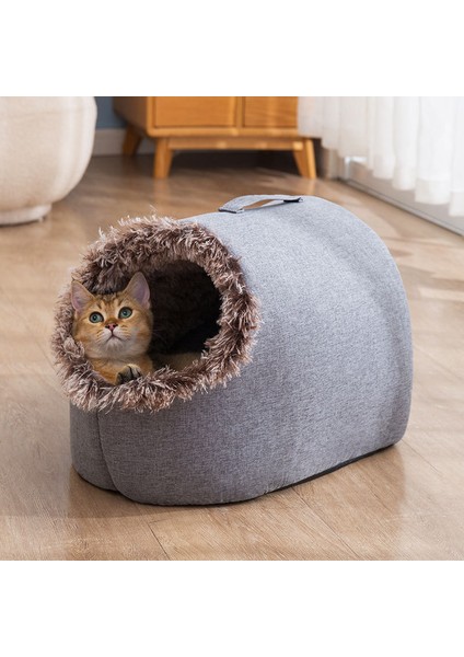 Derin Gri 48X34X32 cm Nefes Pet Kedi Yatak Evi Kış Sıcak Mağara Köpek Kulübesi Köpek Yavrusu Derin Uyku Ev Taşınabilir Kedi Uyku Tulumu Pet Malzemeleri (Yurt Dışından) modelleri