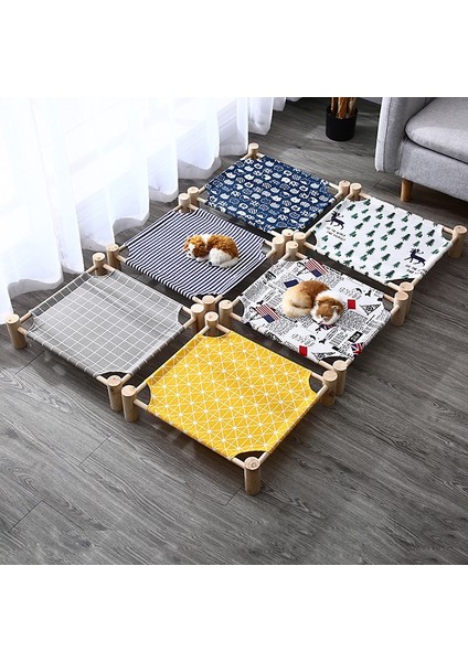1 Adet Yükseltilmiş Kedi Yatağı Kedi Hamak Yatak Ahşap Tuval Kedi Salonu Yatak Ev Küçük Tavşan Kediler Köpekler Için Dayanıklı Tuval Evcil Hayvan Evi Malzemeleri (Yurt Dışından)