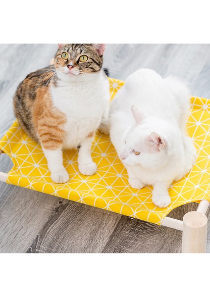 Gri 53X48X13CM Kedi ve Köpek Yatağı Her Mevsim Neme Dayanıklı Kedi Yuvası Taşınabilir Masif Ahşap Köpek Yatağı Tavşan Küçük Köpek Kulübesi Yıkanabilir Kanvas Evcil Hayvan Yatağı (Yurt Dışından)