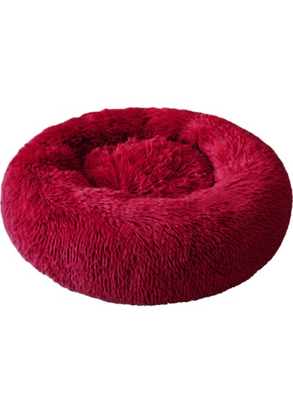 Şarap Kırmızısı 60X26 cm Fermuar Keçe Kumaş Kış Sıcak Pet Kedi Kumu Yol Tarifi Yatak Yumurta Şeklinde Köpek Evi Çıkarılabilir Yastık ile Uyku Tulumu (Yurt Dışından)