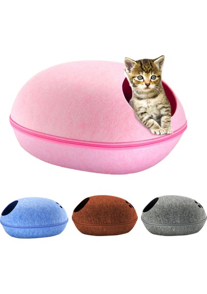 Şarap Kırmızısı 60X26 cm Fermuar Keçe Kumaş Kış Sıcak Pet Kedi Kumu Yol Tarifi Yatak Yumurta Şeklinde Köpek Evi Çıkarılabilir Yastık ile Uyku Tulumu (Yurt Dışından) fiyatları