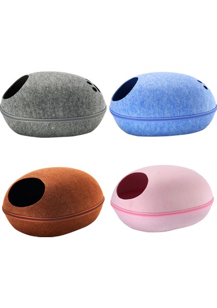 Şarap Kırmızısı 60X26 cm Fermuar Keçe Kumaş Kış Sıcak Pet Kedi Kumu Yol Tarifi Yatak Yumurta Şeklinde Köpek Evi Çıkarılabilir Yastık ile Uyku Tulumu (Yurt Dışından) fırsatları