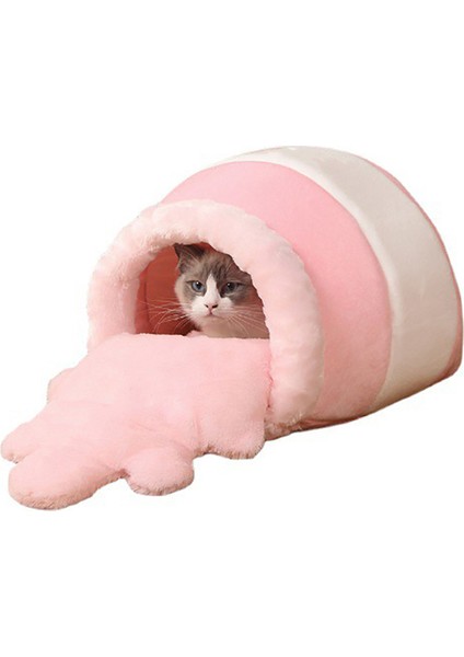 Pembe Kedi Yatak Evi Kedi Aksesuarları Dört Mevsim Peluş Mat Köpekler Yastık Sepeti Bal Kavanozu Şekli Evcil Hayvan Ürünü Küçük Kedi Köpek Tavşan (Yurt Dışından)