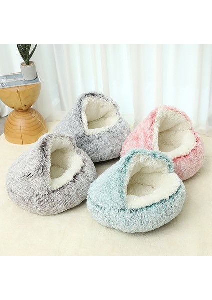 Yeşil Peluş 65 cm Uzun Peluş Pet Köpek Kedi Yatak Yumuşak Kedi Sıcak Yatak Yuvarlak Peluş Ev Yatak Küçük Köpekler Için Kediler Yuva 2 In 1 Kedi Yatağı (Yurt Dışından)