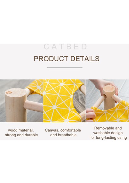 1 Adet Yükseltilmiş Kedi Yatağı Kedi Hamak Yatak Ahşap Tuval Kedi Salonu Yatak Ev Küçük Tavşan Kediler Köpekler Için Dayanıklı Tuval Evcil Hayvan Evi Malzemeleri (Yurt Dışından) indirimleri