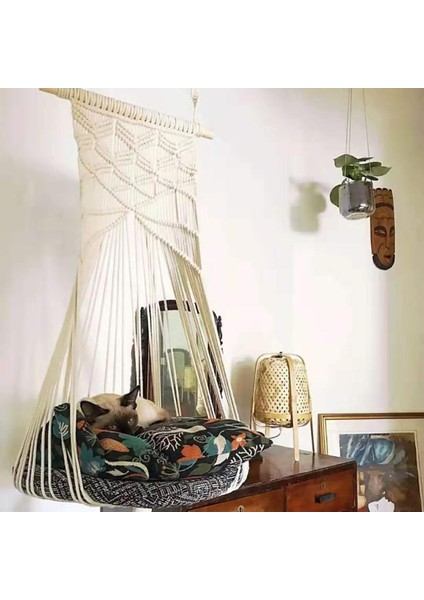 02 Yastık Olmadan El Dokuma Goblen Duvar Asılı Makrome Evcil Hayvan Kedi Hamak Yatak Salıncak Kafesi Kedi Köpek Yatağı Housetassel Asılı Uyku Sandalye Koltuk Yatak (Yurt Dışından)
