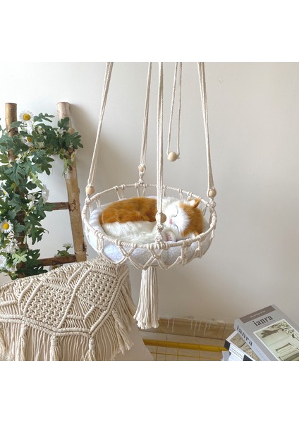 Aqua Yeşil Kedi Hamak Pencere Makrome Asılı Salıncak Kedi Yavrusu Yatak Sepeti Ev Ev Pet Kedi Aksesuarları Oyuncak Halat Sisal Topu Tüy (Yurt Dışından)