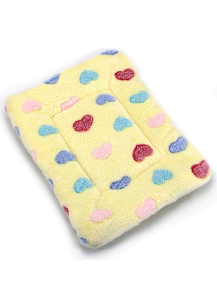 Sarı Kalp 40X60 cm Kalınlaşmış Pet Yumuşak Polar Yatak Paspasları Ped Kedi Battaniye Yavru Köpek Için Kanepe Yastığı Yatak Ev Sıcak Tutmak Uyku Kapak (Yurt Dışından)
