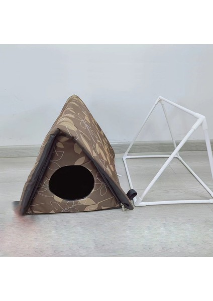 D 50X40X39CM Su Geçirmez Açık Kedi Evi Oxford Kumaş Kış Kaçak Kedi Barınağı Üçgen Şekli Hava Koşullarına Dayanıklı Katlanabilir Kedi Köpek Çadır Kabini (Yurt Dışından)