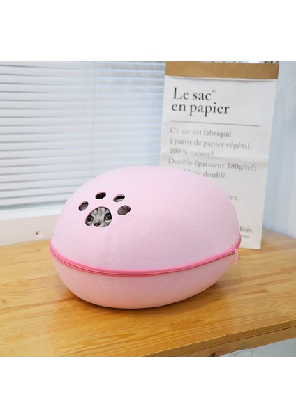 Mavi Kedi Yatak Yapay Keçe Ev Kediler Için Uyku Tulumu Yuva Yastık Yumurta Kabuğu Ayrılabilir Nefes Alabilir Yarı Kapalı Pet Mağarası (Yurt Dışından) fırsatları