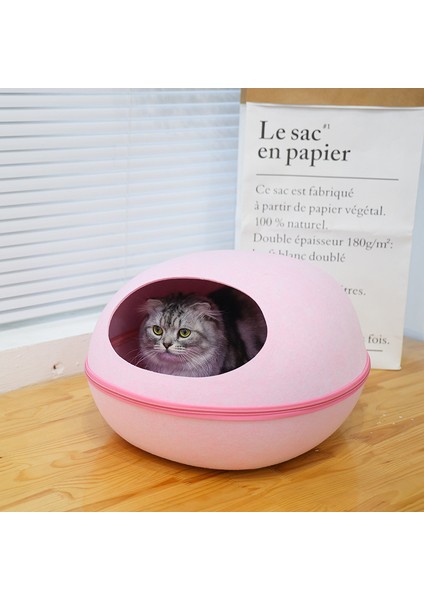 Mavi Kedi Yatak Yapay Keçe Ev Kediler Için Uyku Tulumu Yuva Yastık Yumurta Kabuğu Ayrılabilir Nefes Alabilir Yarı Kapalı Pet Mağarası (Yurt Dışından) indirimleri