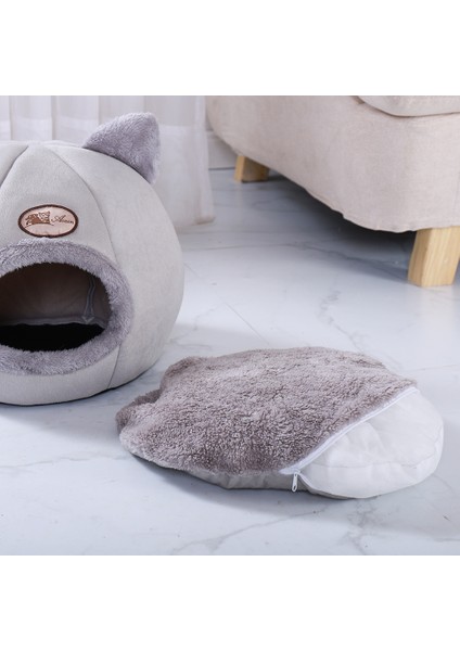 Gri M Yumuşak Pet Kedi Yatak Evi Sıcak Pet Yatak Mağara Çadırı Çıkarılabilir Yastık ile Kış Uyku Evcil Hayvan Pedi Yuva Kediler Ürünleri (Yurt Dışından)