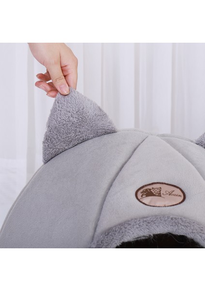 Gri M Yumuşak Pet Kedi Yatak Evi Sıcak Pet Yatak Mağara Çadırı Çıkarılabilir Yastık ile Kış Uyku Evcil Hayvan Pedi Yuva Kediler Ürünleri (Yurt Dışından)