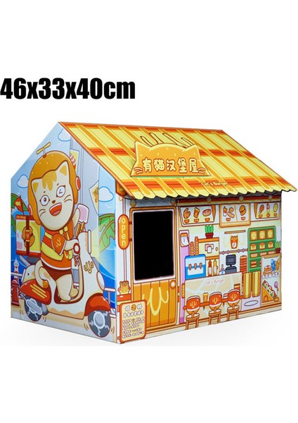 46X33X40 cm Bir Hoopet Oluklu Kağıt Kedi Evi Japon Tarzı Kediler Için Yatak Taşlama Pençe Kedi Scratcher Yuva Scratch Pad Karton (Yurt Dışından)
