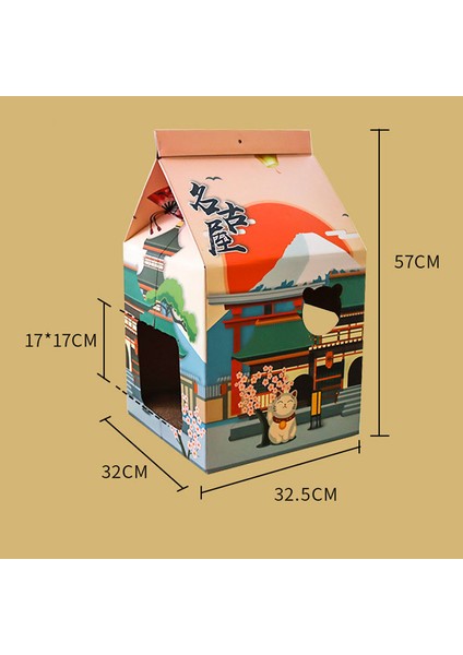 46X33X40 cm Bir Hoopet Oluklu Kağıt Kedi Evi Japon Tarzı Kediler Için Yatak Taşlama Pençe Kedi Scratcher Yuva Scratch Pad Karton (Yurt Dışından) fırsatları