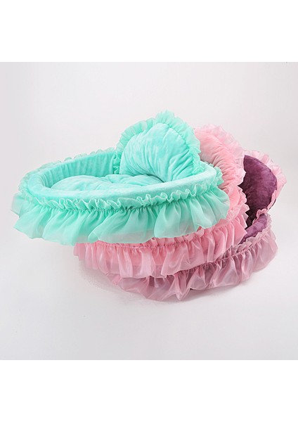 Mor 56X53 cm Zarif Pet Köpek Yavrusu Yatak Prenses Dantel Güzel Kedi Kumu Yatak Kanepeler Ev Kulübeleri Teddy Chihuahua Küçük Orta Köpekler Için Yuva (Yurt Dışından) indirimleri