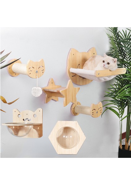 Stil 5 Katı Ahşap Kedi Tırmanma Çerçevesi Sütun Duvar Kedi Duvar Atlama Platformu Kedi Yuva Kedi Çerçeve Kedi Ağacı Dıy Duvara Monte Malzemeleri Oyuncaklar (Yurt Dışından)