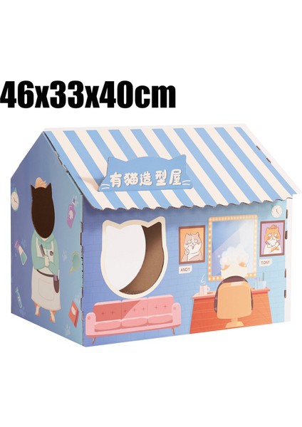 46X33X40 cm B Hoopet Oluklu Kağıt Kedi Evi Japon Tarzı Yatak Kediler Için Taşlama Pençe Kedi Scratcher Yuva Scratch Pad Karton (Yurt Dışından)