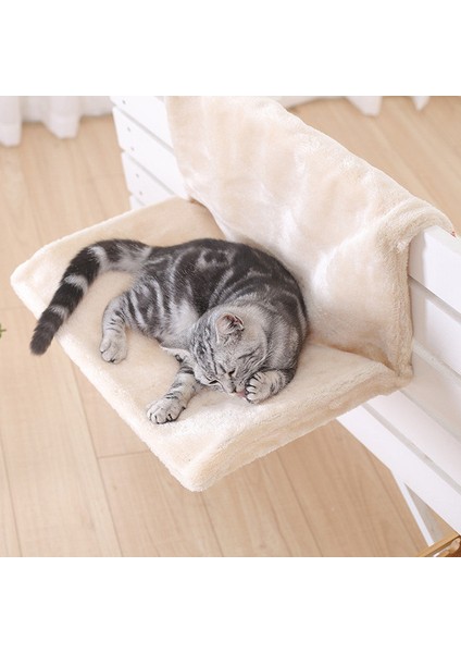 Bej L 46X30X25 cm Kedi Yatağı Asılı Pet Kedi Hamak Hava Pet Yatak Kedi Uykusu Kolay Yıkanabilir Yavru Kediler Pencere Koltuğu Ev Evcil Hayvan Aksesuarları (Yurt Dışından)
