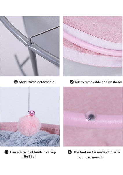 Mat-Pembe Çap 45 Pet Hamak Kedi Yatağı Çıkarılabilir Kedi Evi Yatakları Şezlong Için Küçük Köpekler Yatağı Yavru Pencere Kış Sıcak Sevimli Uyku Mats Ürünleri (Yurt Dışından) indirimleri